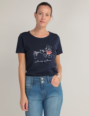 Playera Manga Corta Disney Dtr Cuello Redondo Para Mujer