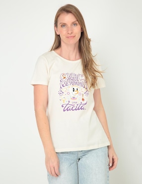 Playera Manga Corta Disney Dtr Cuello Redondo Para Mujer