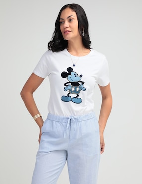 Playera Manga Corta Disney Dtr Cuello Redondo Para Mujer