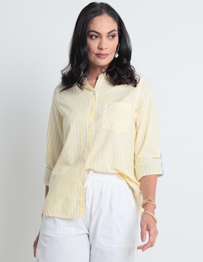 Blusa Camisera Weekend Manga Larga Para Mujer