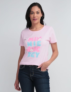 Playera Manga Corta Disney Dtr Cuello Redondo Para Mujer