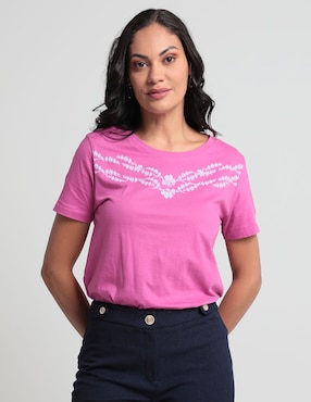 Playera Manga Corta Weekend Cuello Redondo Para Mujer