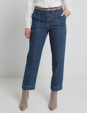 Jeans Straight Weekend Corte Cintura Para Mujer