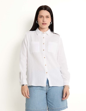 Blusa Camisera Weekend Manga Larga Para Mujer