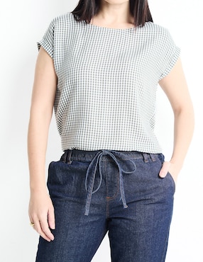 Blusa manga corta para mujer