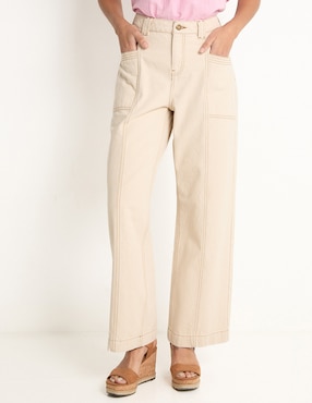 Jeans wide leg Weekend corte cintura para mujer