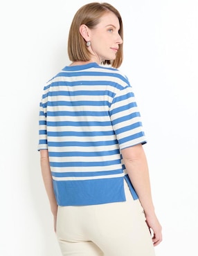 Playera manga al codo Weekend cuello redondo para mujer