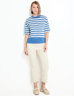 Playera manga al codo Weekend cuello redondo para mujer