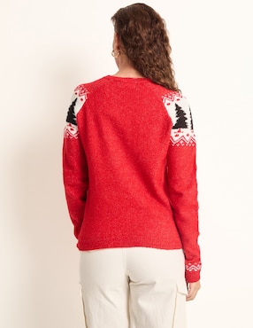 Suéter navideño Weekend cuello redondo para mujer