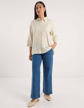 Jeans amplio cintura media Weekend para mujer