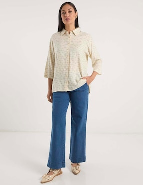 Jeans amplio cintura media Weekend para mujer