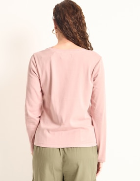 Playera manga larga Weekend cuello redondo para mujer
