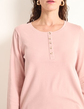 Playera manga larga Weekend cuello redondo para mujer