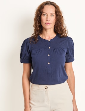 Blusa manga corta para mujer
