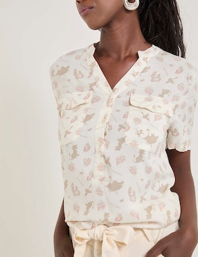 Blusa manga corta para mujer