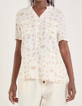Blusa manga corta para mujer