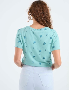 Playera manga corta Weekend cuello V para mujer