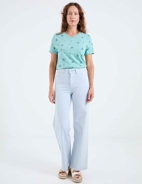 Playera manga corta Weekend cuello V para mujer