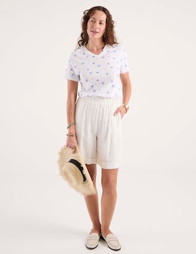 Playera manga corta Weekend cuello V para mujer
