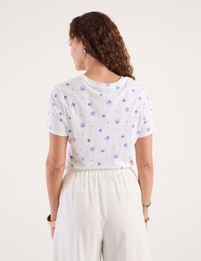 Playera manga corta Weekend cuello V para mujer