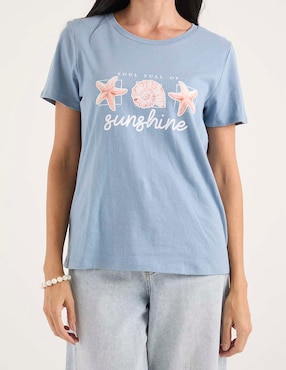 Playera manga corta Weekend cuello redondo para mujer