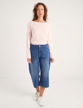 Playera manga larga Weekend cuello redondo para mujer