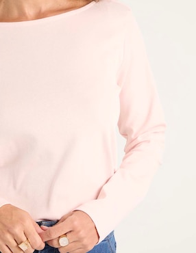 Playera manga larga Weekend cuello redondo para mujer