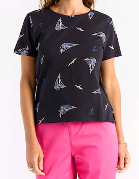 Playera manga corta Weekend cuello redondo para mujer