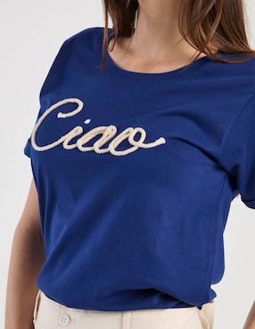 Playera manga corta Weekend cuello redondo para mujer