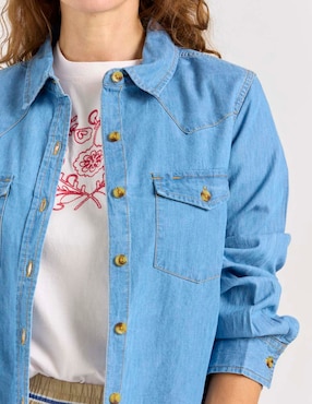 Blusa camisera Weekend manga larga para mujer
