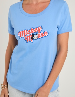 Playera manga corta Disney Dtr Mickey Mouse cuello redondo para mujer