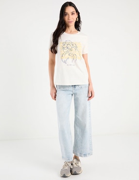 Playera manga corta Disney DTR Simba cuello redondo para mujer