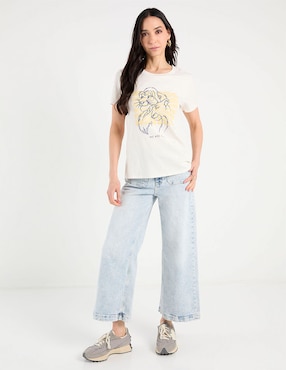 Playera manga corta Disney DTR Simba cuello redondo para mujer