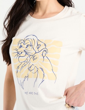 Playera manga corta Disney DTR Simba cuello redondo para mujer