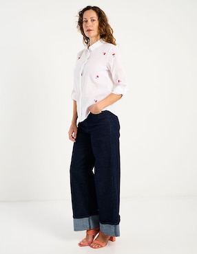 Blusa camisera Weekend manga larga para mujer