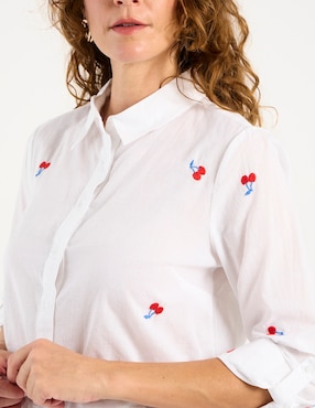 Blusa camisera Weekend manga larga para mujer