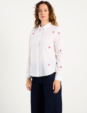 Blusa camisera Weekend manga larga para mujer