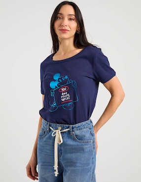 Playera manga corta Disney Dtr cuello redondo para mujer