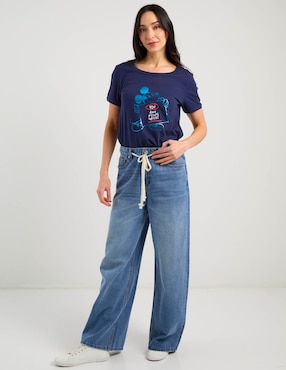 Playera manga corta Disney Dtr cuello redondo para mujer