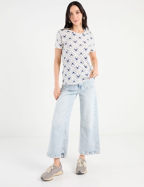 Playera manga corta Disney DTR Mickey Mouse cuello redondo para mujer