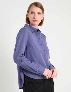 Blusa camisera Weekend manga larga para mujer