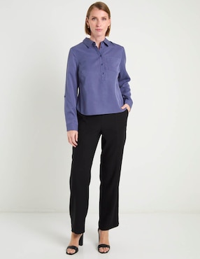 Blusa camisera Weekend manga larga para mujer