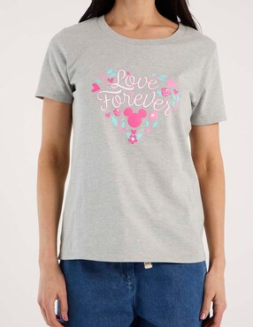 Playera manga corta Disney DTR Minnie Mouse cuello redondo para mujer