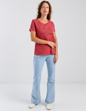 Playera manga corta Disney Dtr cuello redondo para mujer