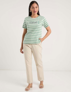 Playera manga corta Weekend cuello redondo para mujer