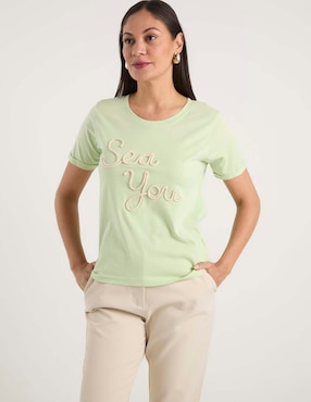 Playera manga corta Weekend cuello redondo para mujer