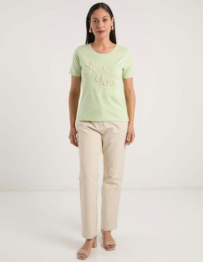 Playera manga corta Weekend cuello redondo para mujer