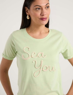 Playera manga corta Weekend cuello redondo para mujer