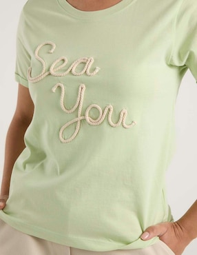 Playera manga corta Weekend cuello redondo para mujer