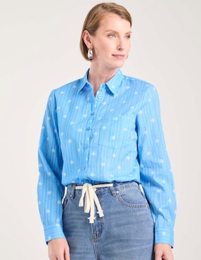 Blusa camisera Weekend manga larga para mujer